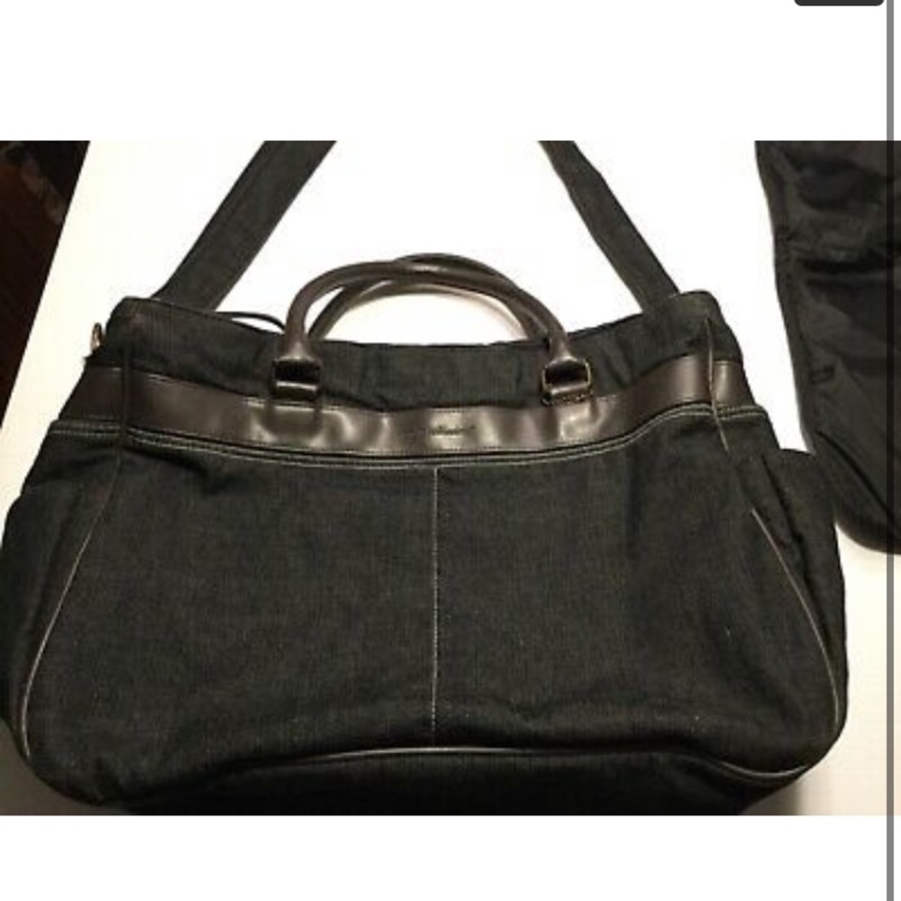 Wendy Bellissimo Black Denim Diaper Bag Change Pad